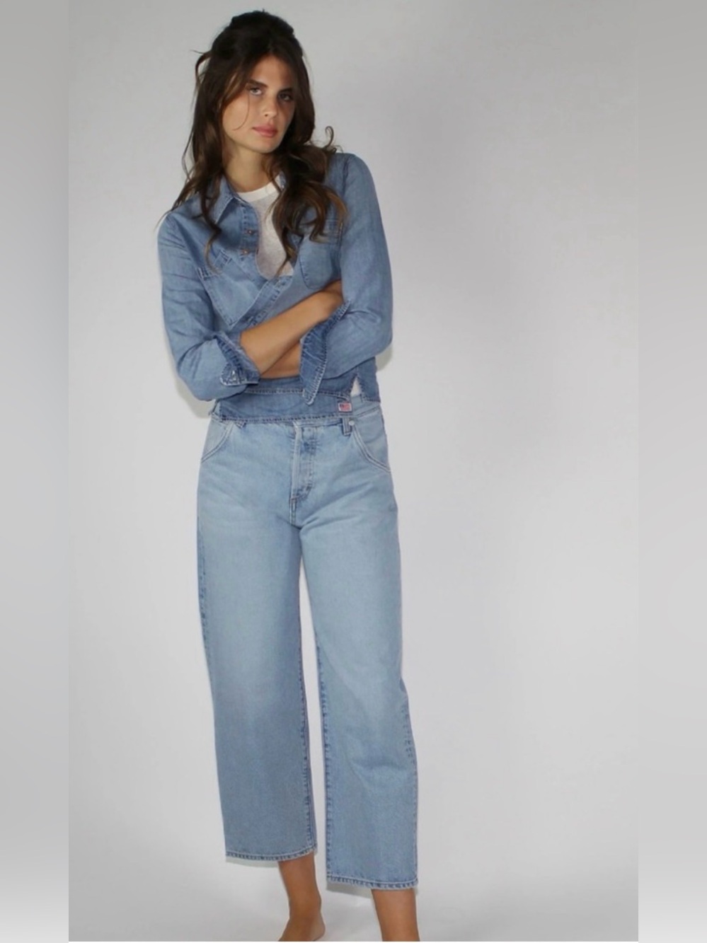 Daily Blue Mantra Wide Barrel Leg Jean in Lake